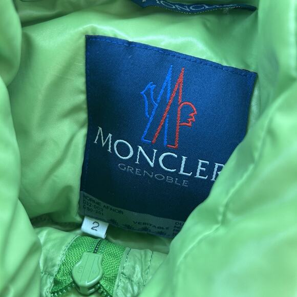 Vintage 90s Moncler Grenoble Green Puffer Jacket Size 2 M - Picture 4 of 12